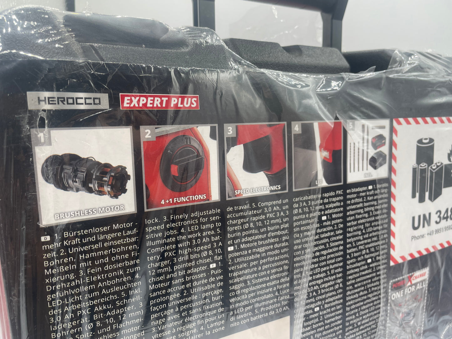 Einhell Professional Marteau Perforateur sans fil HEROCCO +5 - Power X-Change (18V, 2.2J, SDS-Plus, avec coffret de transport E-Box, moteur sans charbon) Livré avec Batterie 3,0Ah et Chargeur