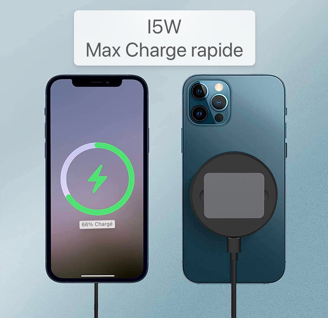 Chargeur sans fil magnétique, chargeur sans fil Qi Chargeur rapide sans fil Compatible avec iPhone 13/13 Pro/13 Pro Max/12/12 Pro/12 Pro Max/12 Mini/AirPods Pro/2