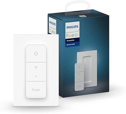 Philips Hue Smart Dimmer Sans-fil V2, Utilisation exclusive pour les produits Philips Hue, variateur de lumière pour l'intérieur