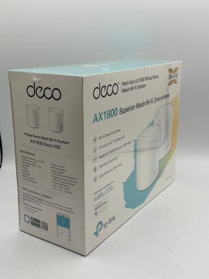 TP-Link Deco WiFi 6 Mesh AX 5400Mbps Deco X60(2-Pack) V3.2, Système WiFi 6 pour Toute la Maison, Couverture de 490㎡, Installation Facile, Contrôle Parental, Compatible avec Toutes Les Box Fibre