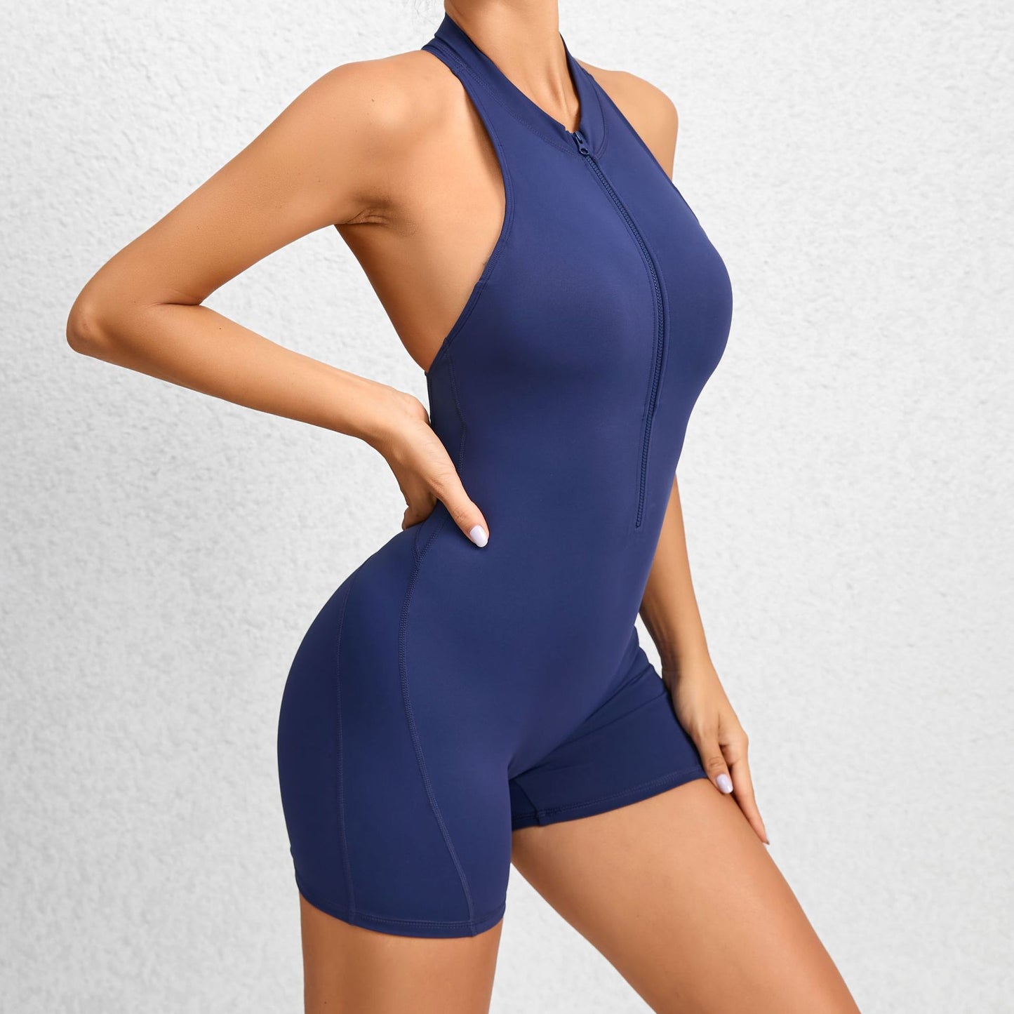 Combinaison "Body-Sculpt" – Short de Yoga à Fermeture Éclair & Effet Push-Up