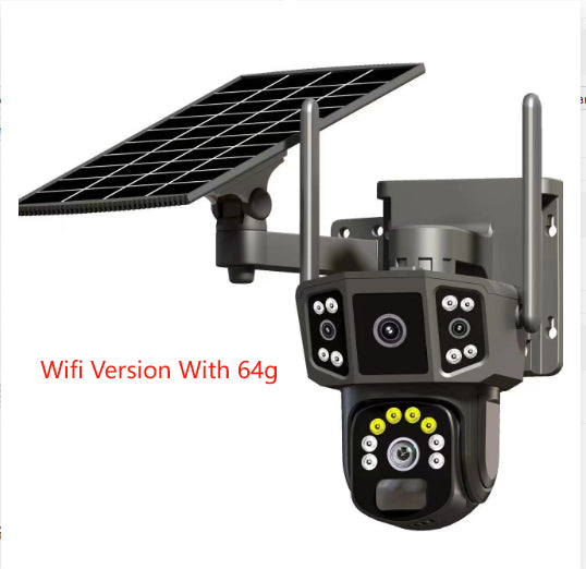 Caméra de surveillance 4G, carte SIMpanoramique à écran solaire extérieur