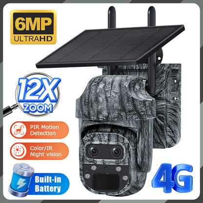Caméra de vision nocturne HD 6 millions de caméra de vision nocturne HD à faible consommation d'énergie Caméra de camouflage solaire 4G