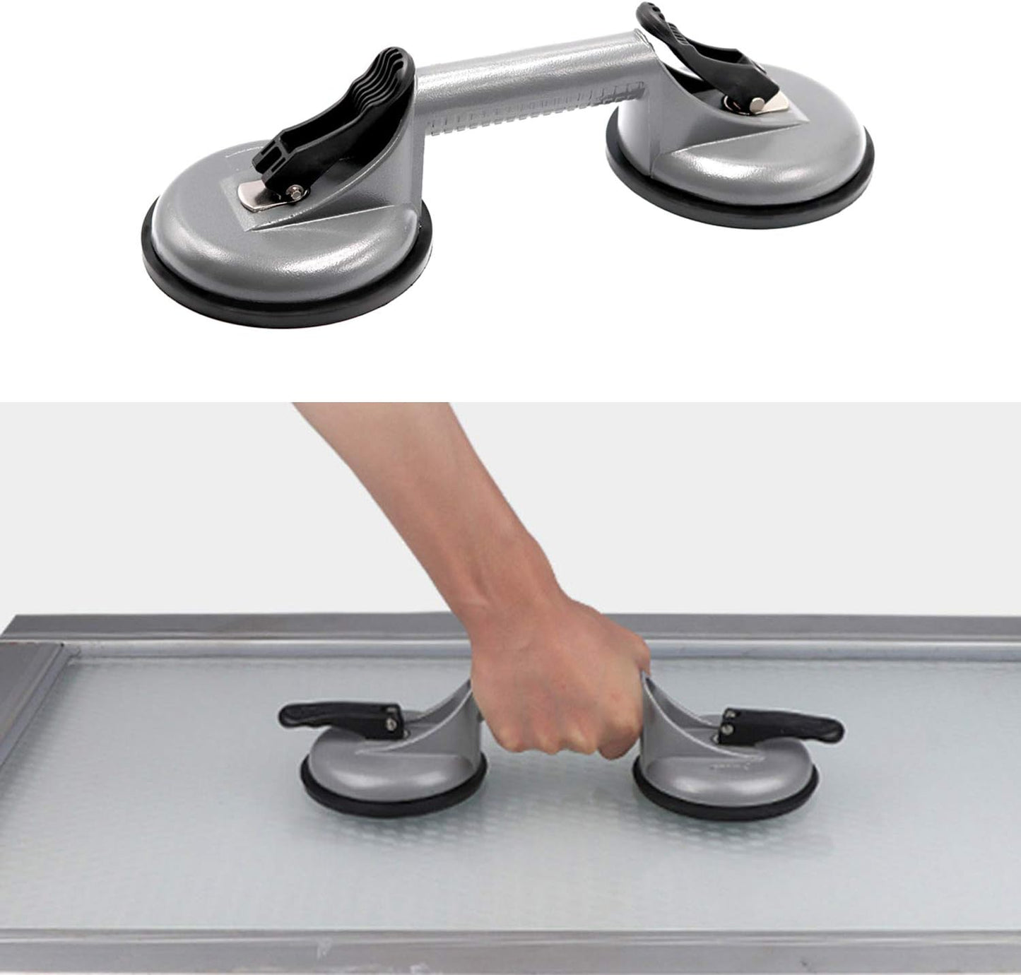 Ventouse en verre en aluminium Ventouse en verre Ventouse Porte-ventouse en caoutchouc 120 mm, max.80 /100kg