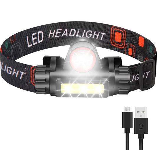 Lampe Frontale Led ImperméAble à L'Eau Puissante Rechargeable 4 Modes D'éClairage neuve