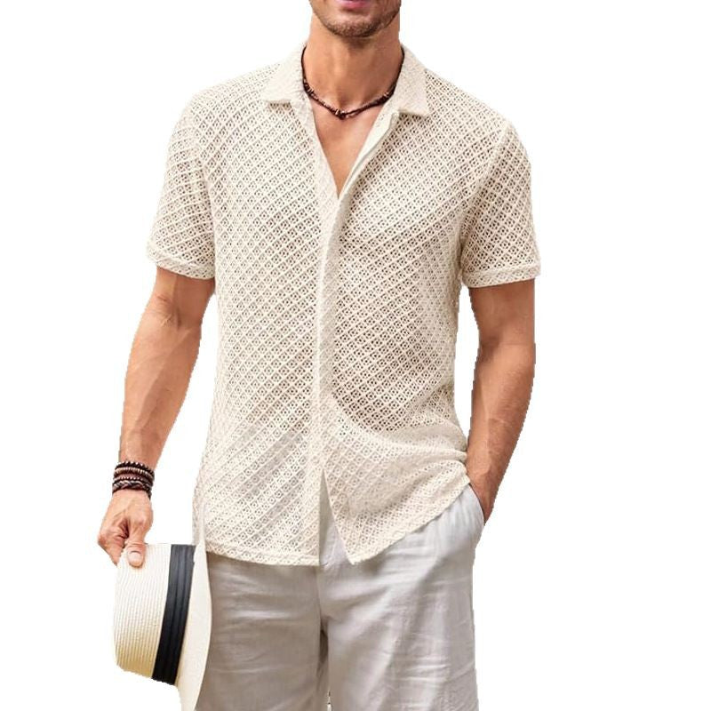 Chemise "Aero-Mesh" – Maille Texturée, Coupe Relax & Style Riviera