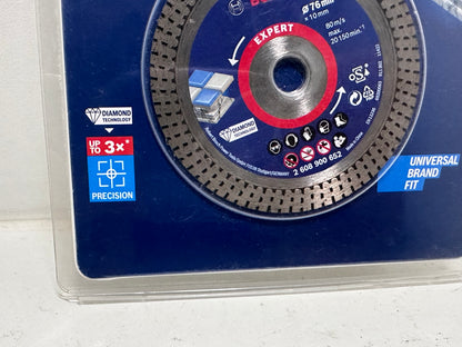 Bosch 1x Disques à tronçonner diamantés 76 mm EXPERT HardCeramic (pour Carrelages durs, Pierre dure, Ø 76 mm, Professional Accessoire Mini meuleuse angulaire)