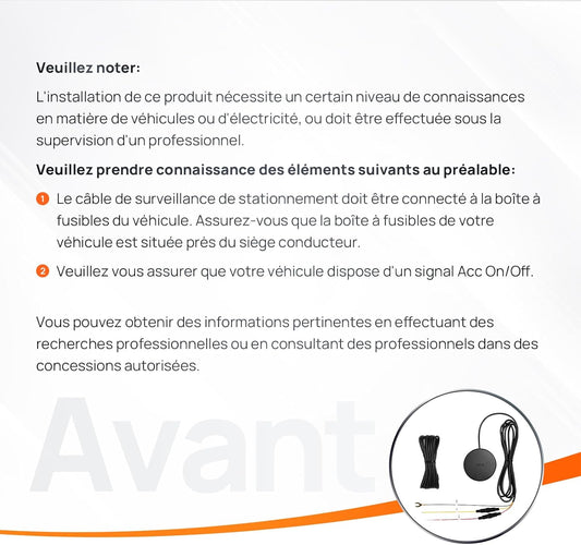 70mai 4G Hardwire Kit for Dash Cam Omni & A810 & A510, Surveillance de Parking Intelligent 24H, Surveillance en Temps réel, Alerte instantanée, Localisateur de Voiture par GPS