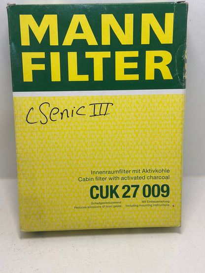 MANN-FILTER CUK 27 009 Filtre d'habitacle
Filtre à charbon actif, 263 mm x 195 mm x 38 mm
Réf.: CUK 27 009
EAN: 4011558064792