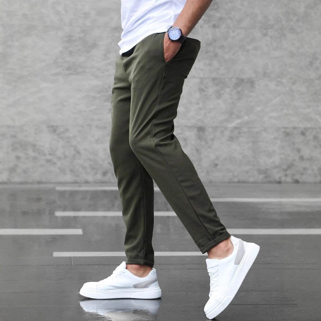 Pantalon "Urban-Slim" – Coupe Crayon Ajustée & Taille à Cordon