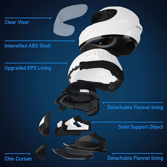Casque de Moto Intégral, Scooter Respirant pour Femme Homme Adultes, Protection de Sécurité, Certifi XL