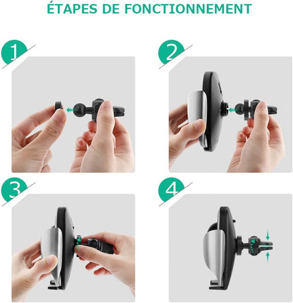 Oasser Chargeur Sans Fil de Voiture 10 W Chargeur à Induction de Voiture pour IPhone XS Max/XS/XR/X, IPhone 8/8 Plus, Nexus 7/6/5, Galaxy S9/S8/S8+/S7/S6 , Note 5 et Appareils Qi