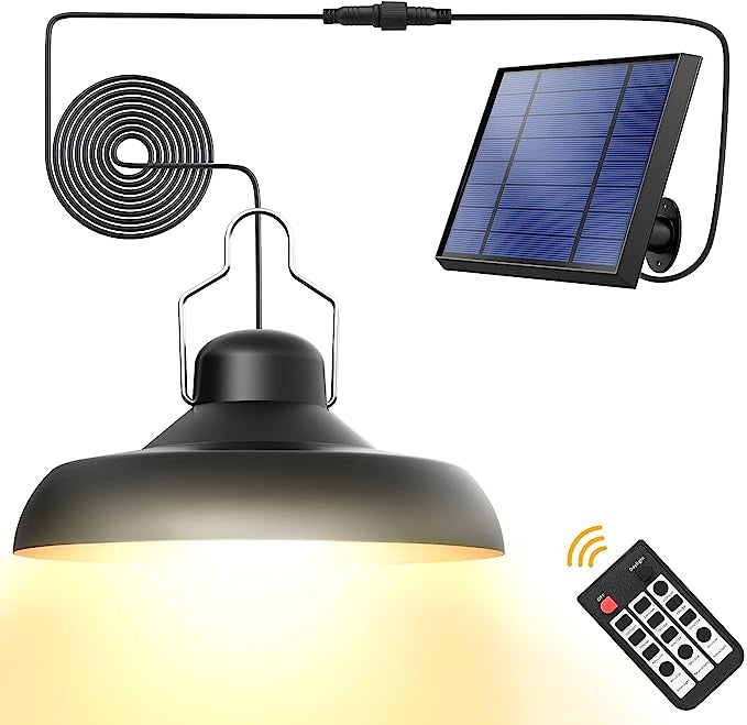 Lampes Solaires Suspendues, 4 Modes pour Jardin Extérieur avec Télécommande, Détecteur de mouvement