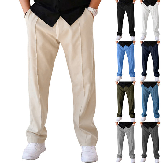 Pantalons pour hommes droit ample décontracté avec cordon de serrage Vêtements design