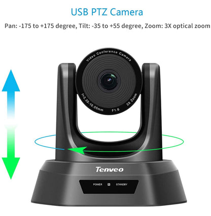 SUFUL Tenveo NV3U Caméra PTZ 3x USB pour vidéoconférence Zoom optique