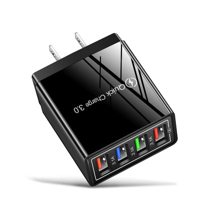 Chargeur USB Charge rapide 3.0 4 Adaptateur de téléphone pour tablette Chargeur mobile mural portable
