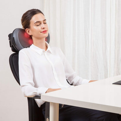 SNAILAX Masseur Shiatsu pour Cou et dos avec Fonction de Chaleur Pétrissage Massage oreiller pour Soulagement des Douleurs Musculaires Cou Dos Nuque Cuisse Epaule Bureau Domicile Voiture SL618