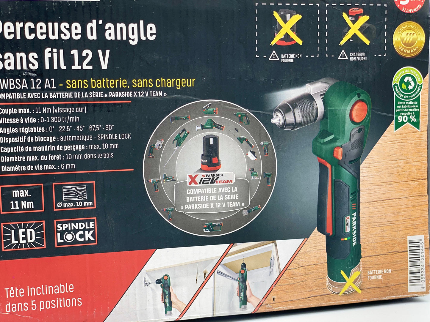 Perceuse d’angle sans fil 12v B2 neuve