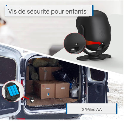 alarme de détecteur de mouvement, capteur de mouvement avec télécommande, 125 dB, système d'alarme antivol pour maison, camping-car, garage, bureau, appartement, voiture, magasins, Noir