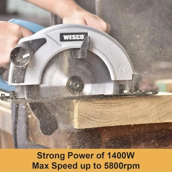 Scie Circulaire 1400W, Lames 24 (185mm), WESCO WS3441.2