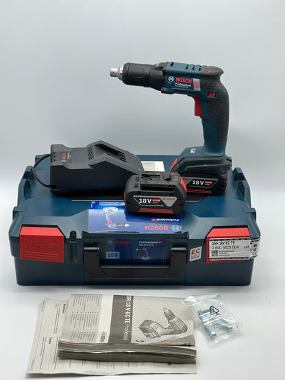 Visseuse placo bosch professionnel sans fil GSR 18V-EC TE plus chargeur + 2x4ah L-boxx neuve