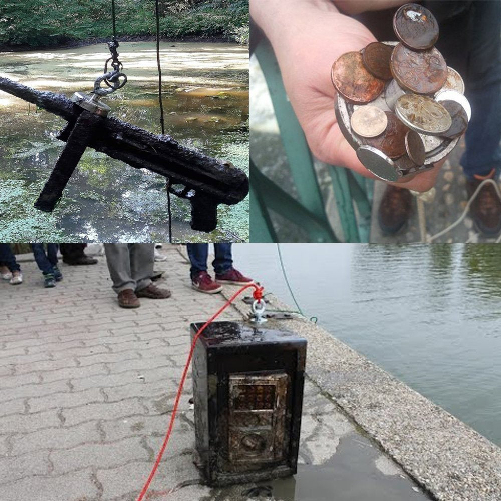 Wukong Aimant de pêche en néodyme à Double Face, Diamètre 94mm,Combiné 770 Kg Extrêmement Traction Puissant Rond Pêche Aimants Idéale pour Pêche À L'aimant et Chasse Au Trésor