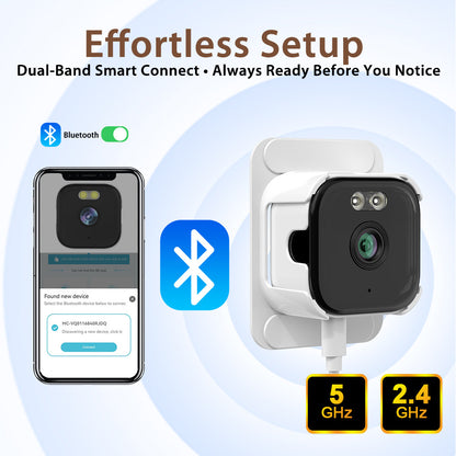 Caméra de fenêtre 2K WiFi 5G double bande Surveillance de la lumière noire HD Caméra de fenêtre intérieure sans fil