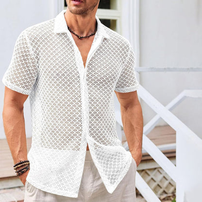 Chemise "Aero-Mesh" – Maille Texturée, Coupe Relax & Style Riviera