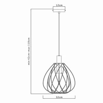 Suspension Merone, acier, noir, Diam.32 cm INSPIRE, E27 neuve