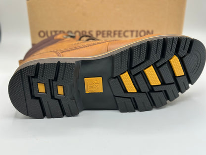 CAMEL CROWN Bottes à lacets Bottes de combat pour hommes Bottes de travail Bottes pour hommes Chaussures de travail en cuir Bottes de travail classiques à tige courte pour extérieur Bottes de loisirs antidérapantes