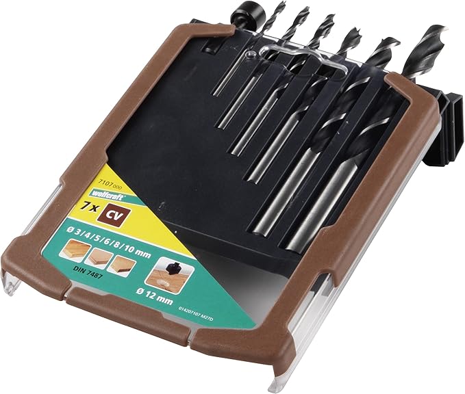 wolfcraft 7107000 Coffret M-6 Forets pour bois CV avec Fraisoir