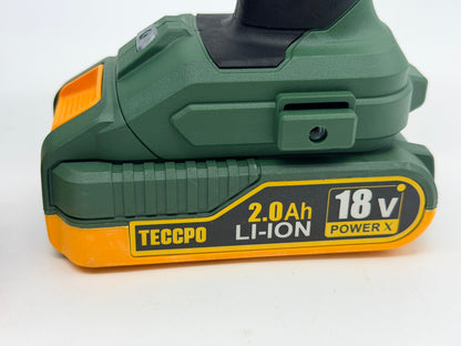 TECCPO Perceuse Visseuse sans Fil Brushless, 18V Perceuse a Percussion(60Nm), 30min Rapide Chargeur, 2×2.0Ah Batteries, 13mm Mandrin, 2 Vitesses (0-550/2000 tr/min), 35pcs Gratuit Accesoires-TDHD02P