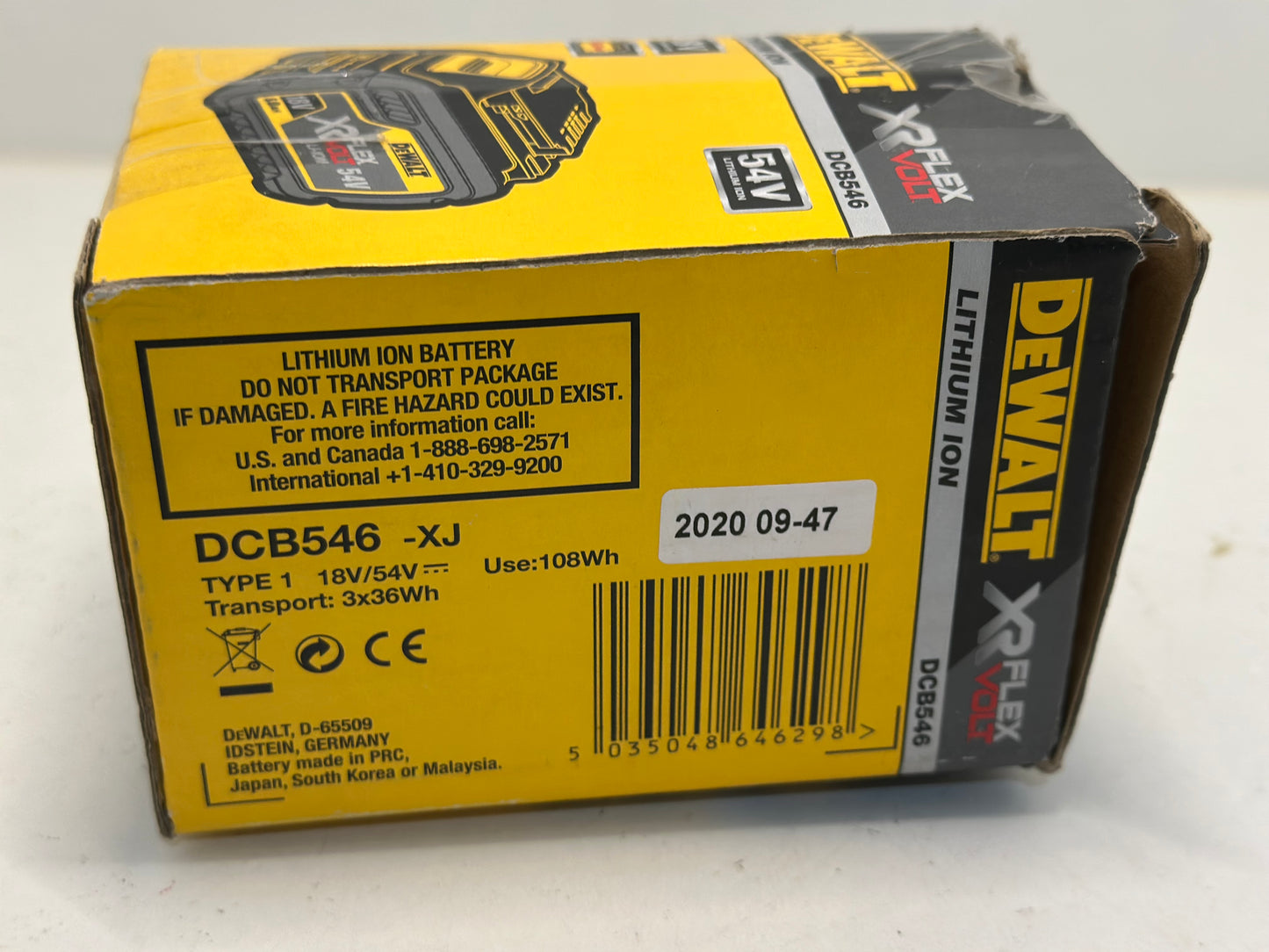 Batterie XR Flexvolt 6.0 Ah 54 V DEWALT DCB546