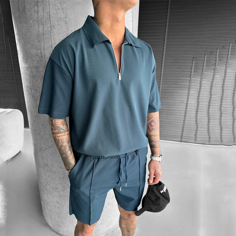 Ensemble "Urban-Easy" – Duo Haut à Zip & Short à Cordon
