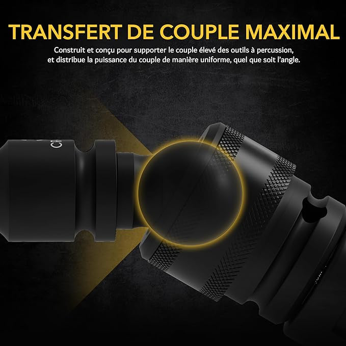 LEXIVON Cardan 1/2" 3/8" et 1/4" pour clé à choc ou cliquet embouts outils, qualité primium neuf