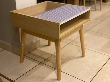 Bout de canapé scandinave sérigraphié gris/chêne À Monter Soit Même