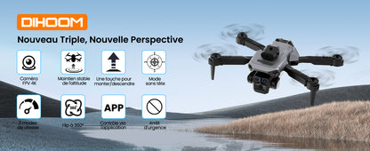 Drone Avec Caméra 4K, Quadricoptère FPV WiFi Télécommandé, 360°Flips neuf