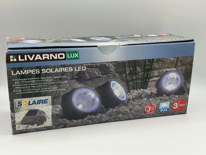 Lot de 3 lampes solaires « pierre » à LED