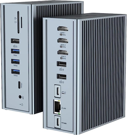 Station d'accueil 16en1 HDMI 100W PD USB-A/C 10Gbps MacBook Pro/Air Charge PD