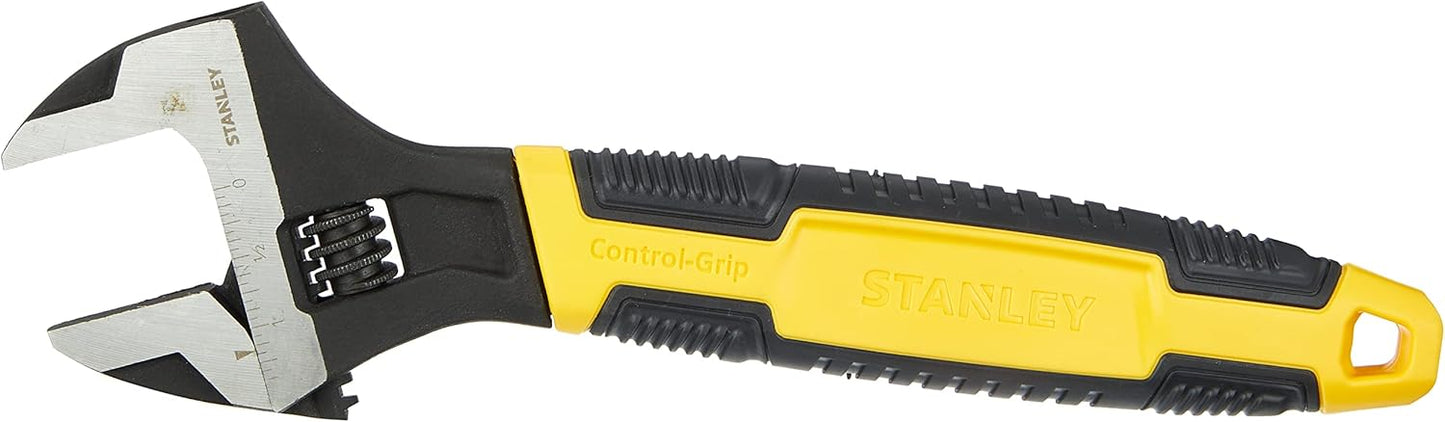 Stanley 0-90-949 250mm Clé À mollette maxSteel Forgée en Acier Chrome Vanadium Traitement Thermique - Poignée Bi matière - mollette de Réglage Crantée -Normes Iso et Din