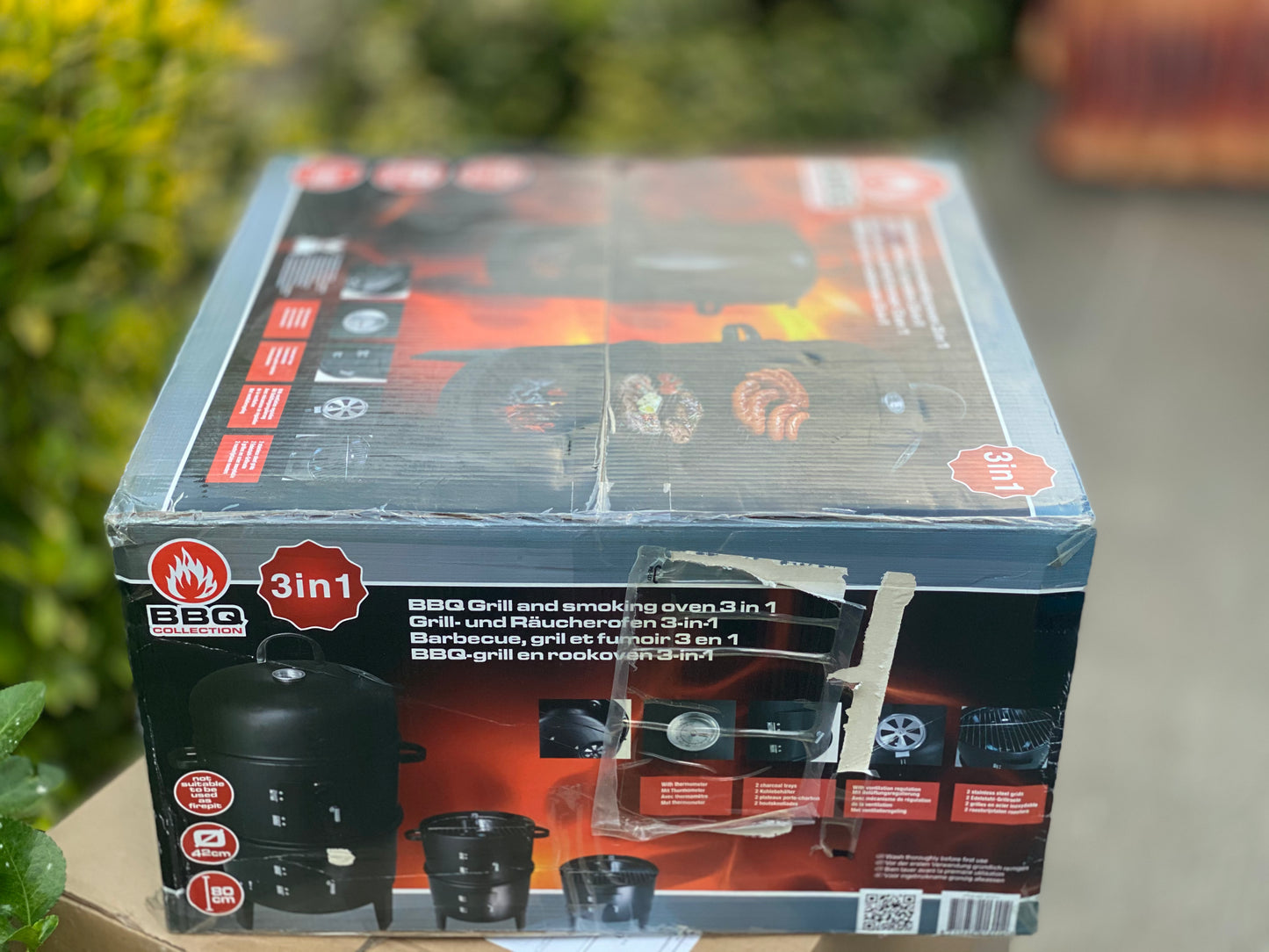 Barbecue au Charbon de Bois et Fumeur 3 en 1 Thermomètre neuf