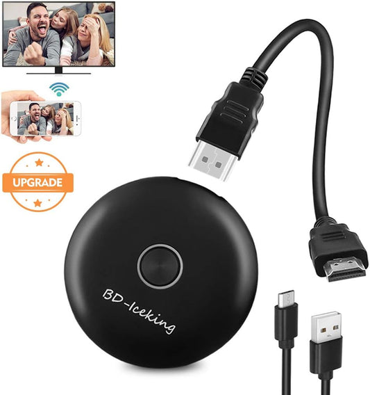 Cinati WiFi Dongle de Pantalla, Adaptateur de TV Numérique HDMI 1080P H.265 Décodage, Récepteur Wi-Fi Mini Pantalla 1080P HDMI TV Miracast DLNA Airplay pour iOS / Android / Mac, 2.4G 5G Wifi