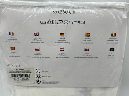 Voilage tamisant, Stars bleu et blanc l.135 x H.260 cm