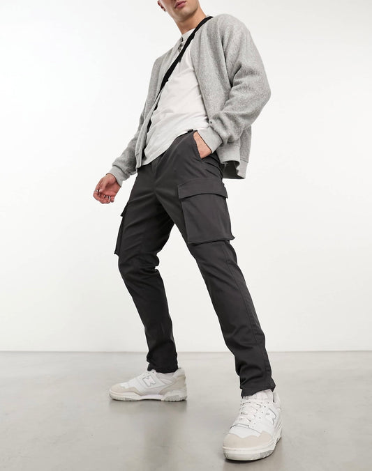 Only & Sons - Pantalon cargo fuselé - Gris