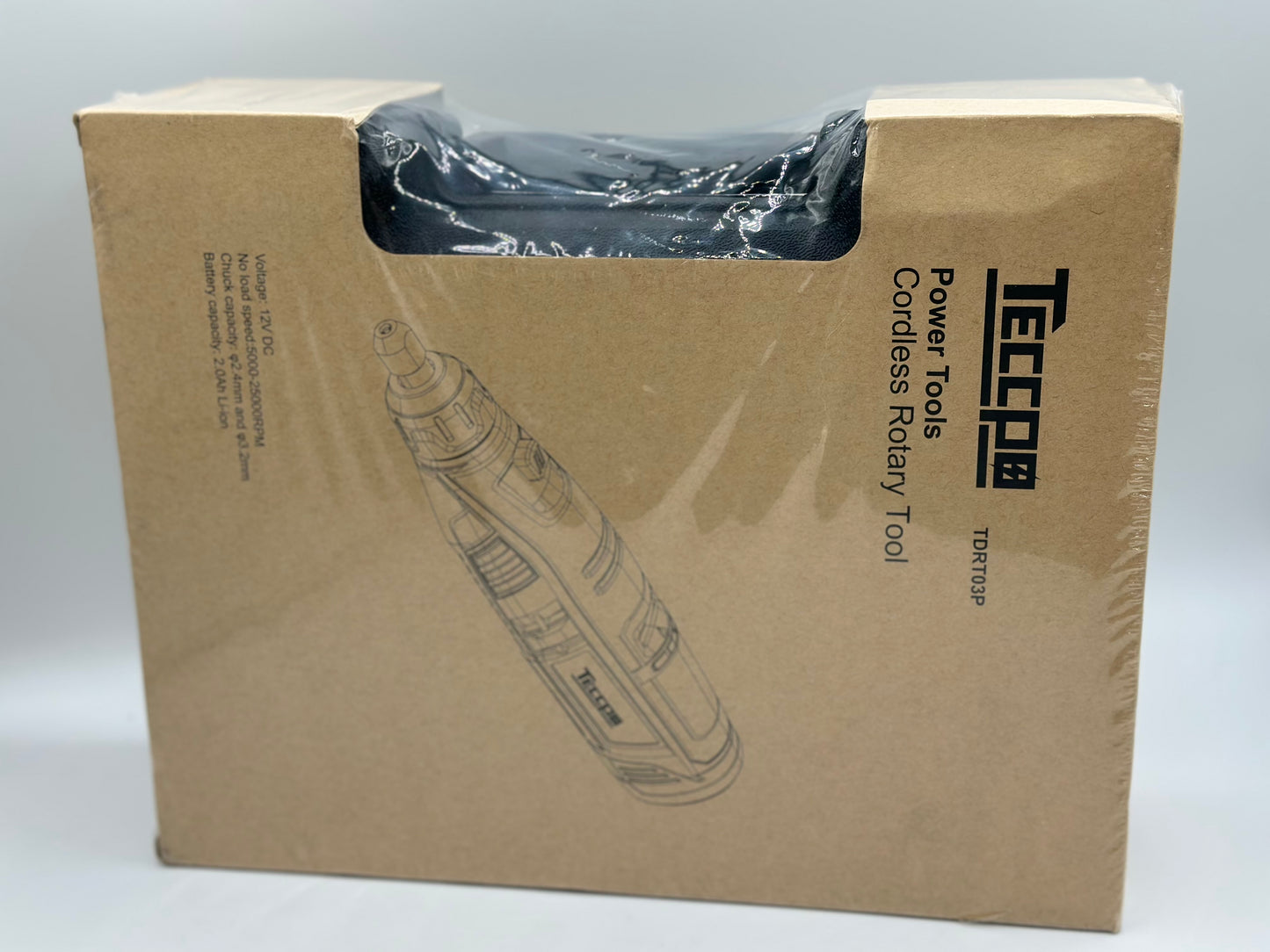 Outil rotatif sans fil, TECCPO 12 V avec mandrin sans clé à changement rapide, arbre flexible, 5 000 à 28 000 tr/min, 6 vitesses réglables, poignée auxiliaire, 80 accessoires.