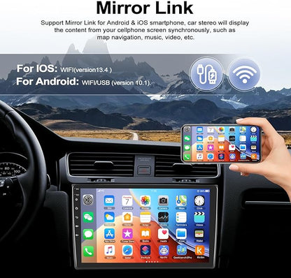 CAMECHO 1+32G Android 13 Autoraido pour Audi A4/S4/RS4 (2002-2007) Seat Exeo (2008-2012), 2Din 9 Pouces Écran avec Bluetooth Mirror Link WiFi FM/RDS Radio EQ Caméra de Recul
