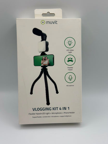 Support VLOGGING KIT 4 en 1 Micro + TREPIED + Support + LED