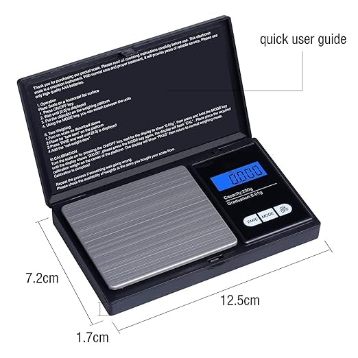 Balance de Poche - Haute Précision Balance de Cuisine 200gx0.01g, Portable Mini Balance de Bijoux