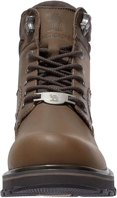 CAMEL CROWN Bottes à lacets Bottes de combat pour hommes Bottes de travail Bottes pour hommes Chaussures de travail en cuir Bottes de travail classiques à tige courte pour extérieur Bottes de loisirs antidérapantes