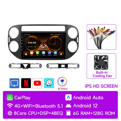 Autoradio Android Auto AI Voice 2 din Radio pour VW Volkswagen Tiguan 1 NF 2006-2016 Carplay Car Multimedia GPS 2din autoradio